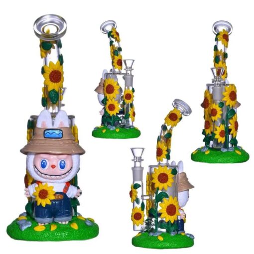 Cute 3D Hand-painted Labubu Glass Bong