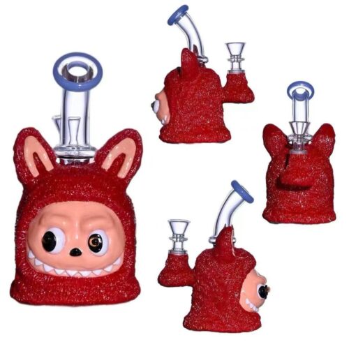 Cute 3D Hand-painted Labubu Glass Bong