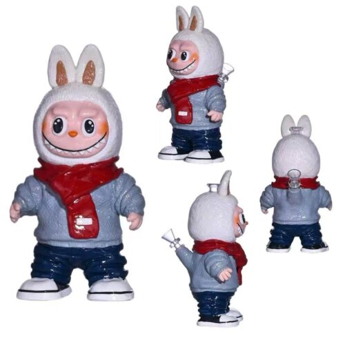 Cute 3D Hand-painted Labubu Glass Bong