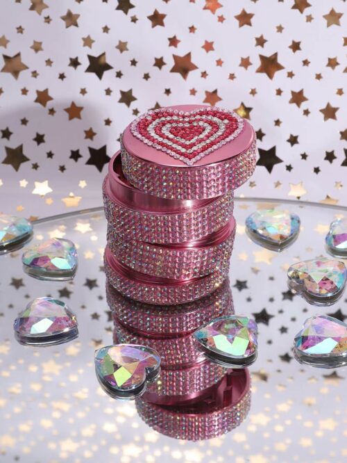 1.6inch diameter 40mm heart rhinestone grinder