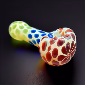 Spotted Hand Blown Glass Pipe
