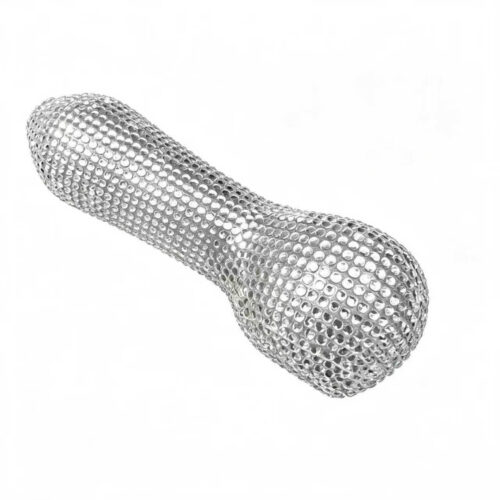 Silver rhinestone glass hand pipe, OEM ODM private label custom glass smoking hand pipe from manufacturer