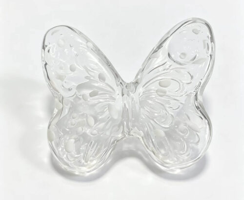 Pink butterfly glass hand pipe,cute novelty shaped glass smoking pipe,multiple color options,custom wholesale glass hand pipe manufacturer popular for female customers