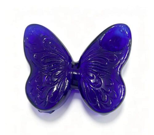 Pink butterfly glass hand pipe,cute novelty shaped glass smoking pipe,multiple color options,custom wholesale glass hand pipe manufacturer popular for female customers