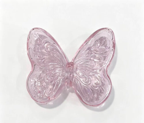 Pink butterfly glass hand pipe,cute novelty shaped glass smoking pipe,multiple color options,custom wholesale glass hand pipe manufacturer popular for female customers